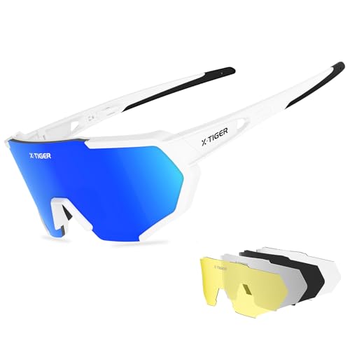 X-TIGER Fahrradbrille, Herren Damen Sportbrille, UV400 mit 5 Wechselgläser,Starker TR90 Frame, mit Montierbarem Brillenband & Ohrhaken, Outdoor-Sport/Radfahren/Laufen/Autofahren/Angeln/Golf X-TIGER Fahrradbrille, Herren Damen Sportbrille, UV400 mit 5 Wechselgläser,Starker TR90 Frame, mit Montierbarem Brillenband & Ohrhaken, Outdoor-Sport/Radfahren/Laufen/Autofahren/Angeln/Golf von X-TIGER