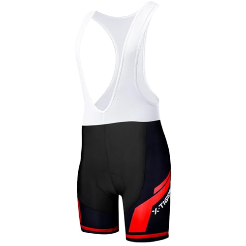 X-TIGER Herren Radfahren Bib Shorts mit 5D Sitzpolster Fahrrad MTB Fahrradhose Schnelltrocknend Atmungsaktive Road Mountainbike Radhosen für Radsport von X-TIGER