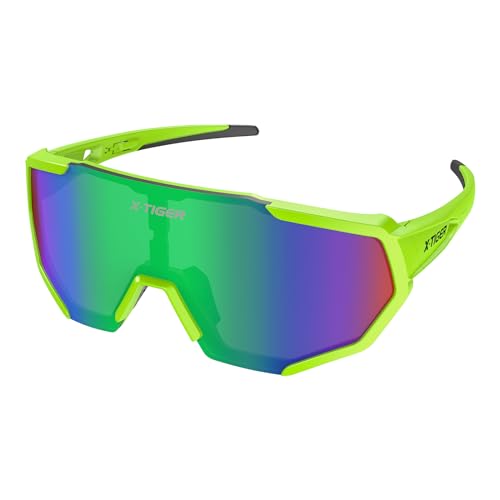 X-TIGER Polarisiert Fahrradbrille Herren Damen Sportbrille Sport Sonnenbrille TR90 Radfahren MTB UV400 von X-TIGER