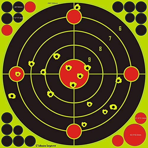 30,5cm / 12 Zoll Splatter Targets/Schüsse platzen hellgelb/Einschusserkennung auf Langer Distanz (50) von X-Targets