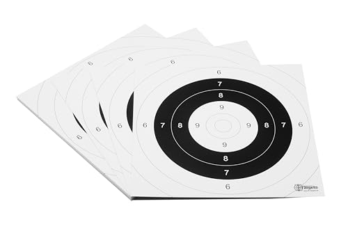 Zielscheiben *P25 Target* | 26x26 cm | Karton 250g/m² | Ideal für Präzision und Mehrdistanz schießen | 9er, 10er und Mouche in Papierfarbe (250 Stück) von X-Targets
