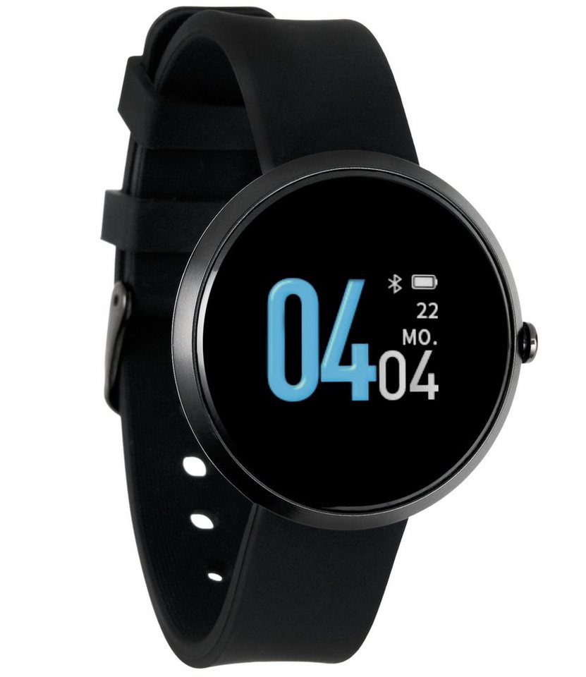 X-Watch SIONA COLOR FIT Schrittzähler Uhr einfache Handhabung Smartwatch (3,7 cm/1 Zoll, iOS und Android), Smartwatch Damen, Pulsuhr, WhatsApp, Blutdruck, Schlaf, Metallgehäuse von X-Watch