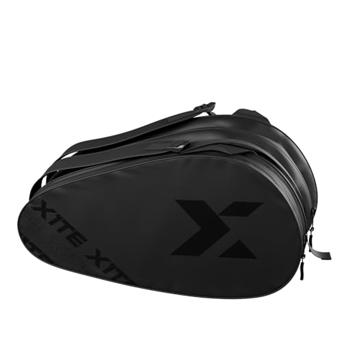 X1TE - Padel-Tasche (Schwarz, 365 Gramm) Großes Fassungsvermögen, Schlägertasche von X1TE