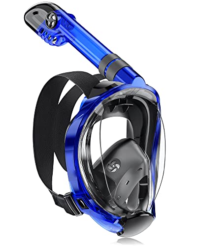 X99 Schnorchelmaske Vollmaske,180-Grad-Sicht Anti-Fog Tauchmaske mit Sportkameras Kompatible, Taucherbrille für Erwachsene von X99