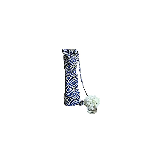 XAGOFIT Yogamatten-Tasche mit durchgehendem Reißverschluss und Schulterriemen – Tragetasche für Yogamatte, Blau/Weiß/Aztekenmuster von XAGOFIT