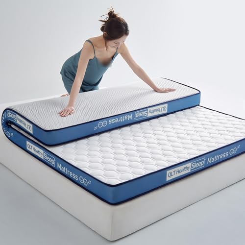 XANAYXWJ 4-Zoll-Dicker Memory Foam Matratze Toper atmungsaktivem Milch Seidenstoff 3-Zone Medium fest hybridmatratende Drucklinderung (blau, doppelte Doppel 100 * 200 cm) von XANAYXWJ