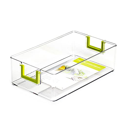 XANAYXWJ Aufbewahrungsbox für Küchenkühlschränke – Kühlschrank-Aufbewahrungsbox mit Schublade – Dosenaufbewahrung – Kühlschrank-Organizer-Behälter (Größe: 36,8 x 21,2 x 10,5 cm, Farbe: transparent) von XANAYXWJ
