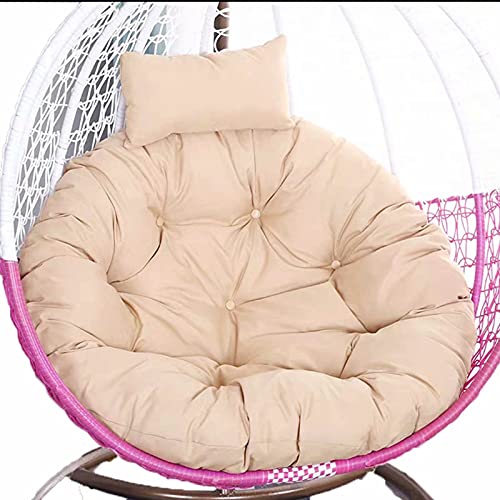 XANAYXWJ Eierstuhlkissen Outdoor-Kissen, Hängesessel-Hängematten-Stuhlkissenschaukel, Stuhlkissen mit verstellbarem Kissen, Outdoor-Stuhlpolster (Farbe: Beige) von XANAYXWJ