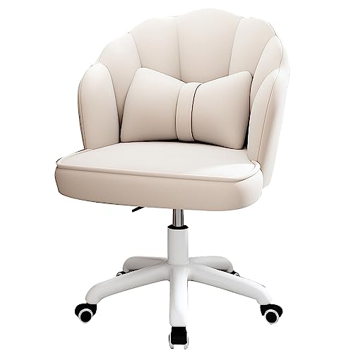 XANAYXWJ Ergonomischer Bürostuhl, Samt-Schreibtischstuhl mit Kissen und Armlehnen, drehbarer Arbeitsstuhl für kleine Räume, Wohnzimmer, Schminken, Lernen, höhenverstellbar von XANAYXWJ