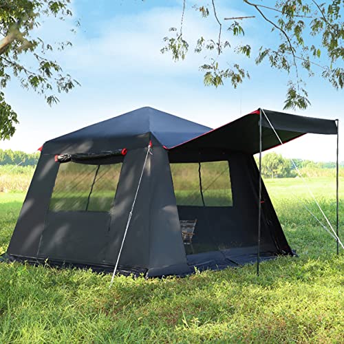 XANAYXWJ Garten-Campingzelte, 4-Personen-Zelte, schwarzes Zelt, Überdachung für Grillausflüge, Strandzelt, Sonnenschutz, einfach aufzubauende, zeltfeste Netzfenster von XANAYXWJ