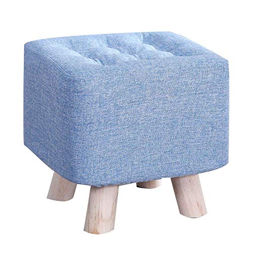 XANAYXWJ Hocker Gepolsterter weicher osmanischer Fußstützenhocker, quadratischer Fußstützenhocker mit Holzbeinen, Fußhocker Wohnzimmersofa Couchtisch/Braun/29 * 35 cm (blau 29 * 29 cm) von XANAYXWJ