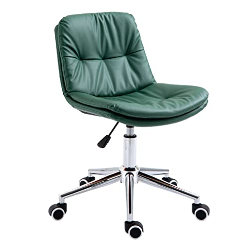 XANAYXWJ Home-Office-Schreibtischstuhl Home-Office-Stuhl PU-Leder-Schreibtischstuhl mit mittlerer Rückenlehne Armlehnenloser Computerstuhl Ergonomischer Rolldrehstuhl für Aufgaben von XANAYXWJ