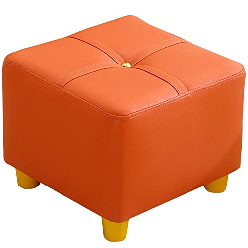 XANAYXWJ Kleiner quadratischer Ottoman mit rutschfesten Füßen, wasserfeste Fußhocker aus technischem Stoff für Wohnzimmer, Schlafzimmer, stapelbarer niedriger Fußhocker, Sofa-Ottomane-weiß-11 * 11 * von XANAYXWJ