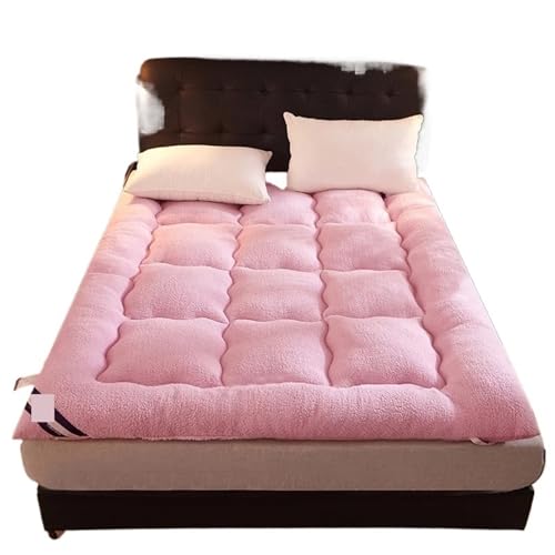 XANAYXWJ Matratze, doppelseitig verwendbare Matratze, 1,8 m Bett, Schlafsaal, Einzelbett, Doppelmatte, dick, warm, Winter (Rosa, 180 x 220 cm) von XANAYXWJ