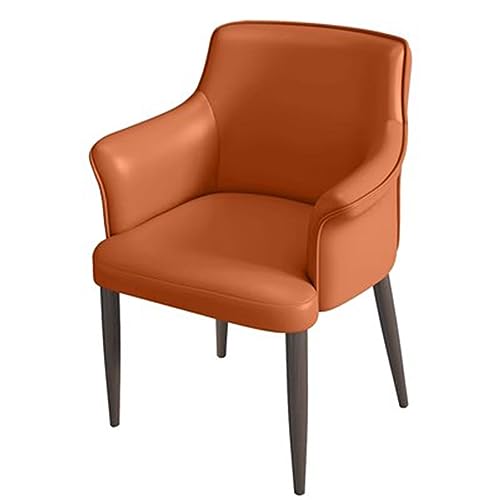 XANAYXWJ Moderne Esszimmerstühle 1er-Set, PU-Leder gepolsterter luxuriöser Seitensessel, eleganter Make-up-Stuhl für Schlafzimmer/Schönheitszimmer (Farbe: Orange) von XANAYXWJ