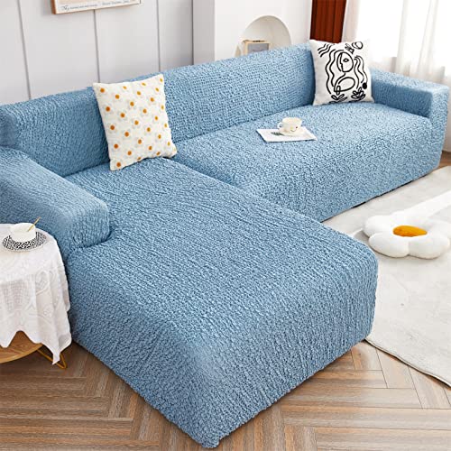 XANAYXWJ Moderner, superweicher Sofabezug aus Mikrofaserstoff für 2- und 4-Sitzer-Couch, waschbarer Stretch-Schonbezug in Blau von XANAYXWJ