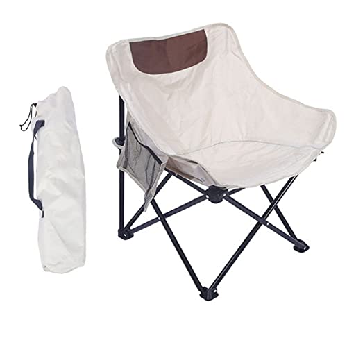 XANAYXWJ Outdoor Folding Moon Chair Campingstuhl Tragbare Strandstühle mit Seitentaschen und Aufbewahrungstasche, kompakter Freizeitstuhl für Sport, Wandern, Angeln von XANAYXWJ