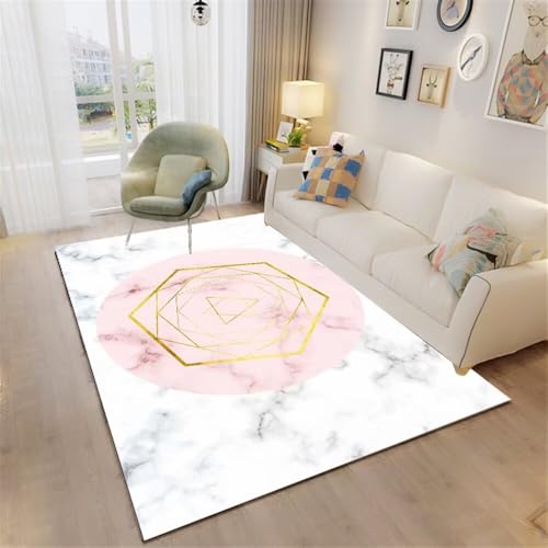 XANAYXWJ Outdoor-Fußmatten, rosa, gepolsterte Bodenmatte, 200 x 250 cm, geometrischer Outdoor-Teppich, 6 Fuß 6,7 Zoll x 8 Fuß 2,4 Zoll von XANAYXWJ