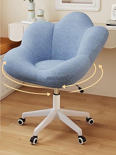 XANAYXWJ Petal gepolsterter Stuhl, Esszimmerstühle mit Kaschmirsitz, anhebbarer und Verstellbarer ergonomischer Stuhl für Wohnzimmer, Schlafzimmer, Schminktisch, Balkon, Freizeit-Esszimmer (62 x 62 x von XANAYXWJ