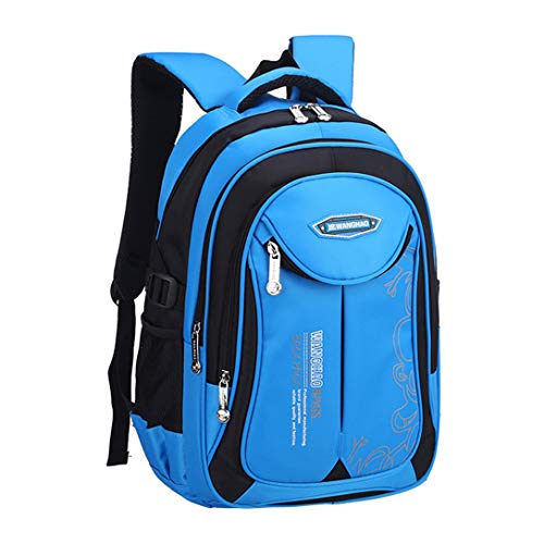 XANAYXWJ Rucksack für Jungen, Kinder-Schultasche, Blauer Kinderrucksack mit Vordertasche und gepolsterten Trägern, Geschenke für Jungen, Mädchen, Teenager, Erwachsene von XANAYXWJ