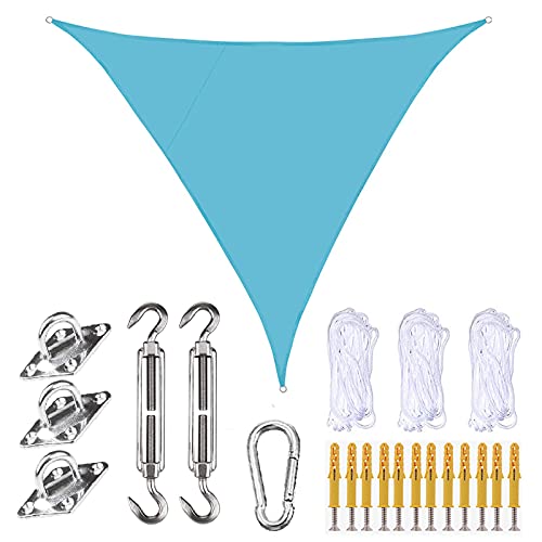 XANAYXWJ Sonnenschutz-Segel-Dreieck 2,4 x 2,4 x 2,4 m, wasserdichtes Garten-Segel-Dreieck, Oxford-Stoffmaterial, Sonnenschutz-Stoff, Anti-UV-Sonnenschutz-Markisenüberdachung für von XANAYXWJ