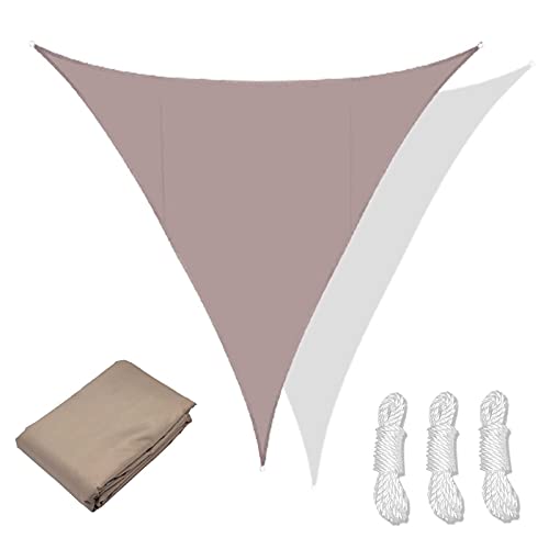 XANAYXWJ Sonnensegel, dreieckig, wasserdicht, für den Außenbereich, Garten, Terrasse, Party, Sonnenschutz, Markisenüberdachung, 95% UV-Block mit kostenlosem Seil, anpassbar, Khaki, 5 x 5 x 5 m von XANAYXWJ