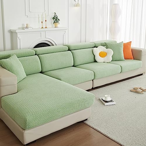 XANAYXWJ Stretch Jacquard Sofa Sitzkissen Deckung universeller Couch Slippcover für 3 Sitzoter -Sofa Nicht -Slip -Eck -Möbelschutz grün von XANAYXWJ