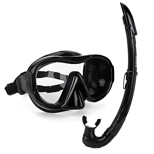 XANAYXWJ Taucherbrille Schnorcheln Zweiteilige wasserdichte HD-Taucherbrille für Erwachsene Halbtrockener Schnorchel Taucherbrille mit großem Rahmen Antibeschlag-Schnorchelmaske Schnorchelset 180 ° von XANAYXWJ