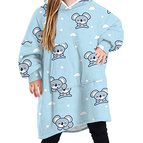 XANAYXWJ Übergroßer Decken-Hoodie für Jungen und Mädchen, tragbare Kapuzendecke, ultragemütlich, weiche Flanelldecke, Sweatshirt, warm, flauschig, mit Tasche, gemütliches riesiges Kapuzenoberteil für von XANAYXWJ