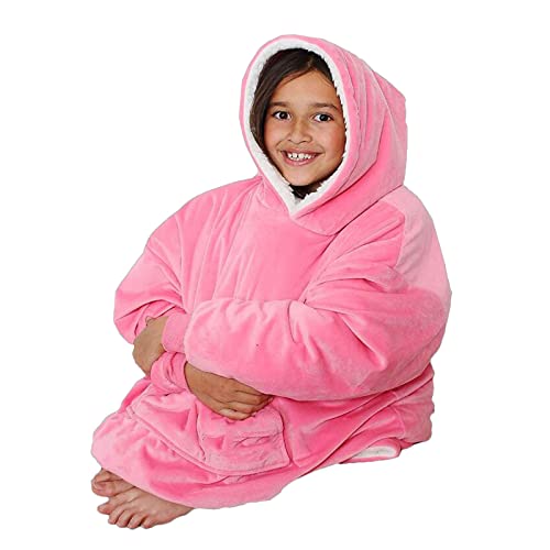 XANAYXWJ Übergroßer Decken-Hoodie für Jungen und Mädchen, tragbare Kapuzendecke, ultragemütlich, weiche Flanelldecke, Sweatshirt, warm, flauschig, mit Tasche, gemütliches riesiges Kapuzenoberteil für von XANAYXWJ