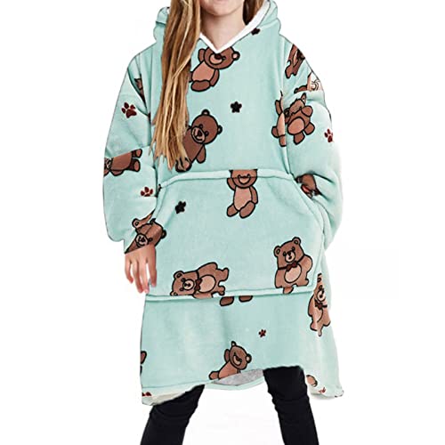 XANAYXWJ Übergroßer Decken-Hoodie für Jungen und Mädchen, tragbare Kapuzendecke, ultragemütlich, weiche Flanelldecke, Sweatshirt, warm, flauschig, mit Tasche, gemütliches riesiges Kapuzenoberteil für von XANAYXWJ