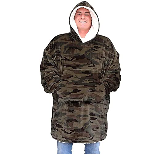 XANAYXWJ Übergroßer tragbarer Decken-Hoodie, Sherpa-Decke-Hoodie mit Supertaschen, super warme und gemütliche Riesen-Hoodie-Decke, Bequeme Dicke Fleece-Überwurfdecke für Erwachsene, Einheitsgröße, von XANAYXWJ