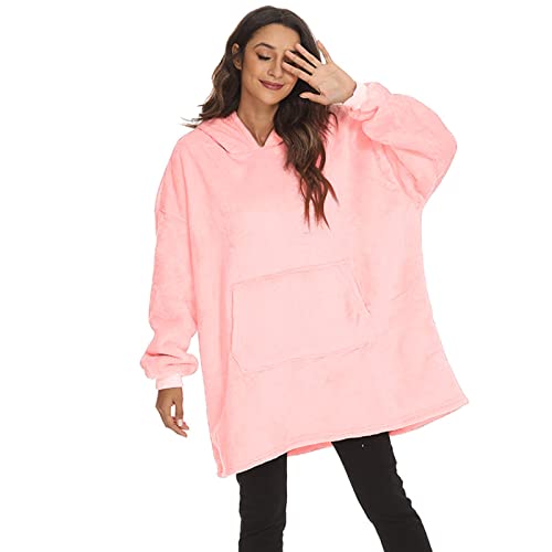 XANAYXWJ Übergroßes Hoodie-Decken-Sweatshirt, tragbare Kapuzendecke, warme Überwurfdecke, Sweatshirt-Robe für Damen, Herren, Teenager, Faule TV-Decke mit Ärmeln und Tasche, #2,88 cm von XANAYXWJ