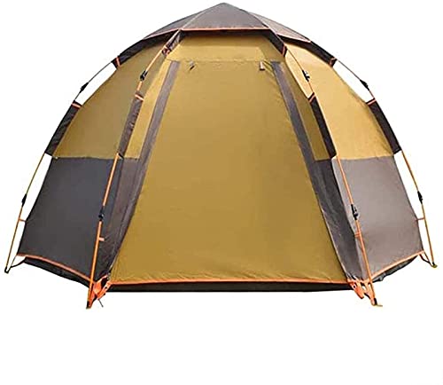 XANAYXWJ Zelt, Camping-Pop-Upsetting, hydraulisch verdickt, regenfest, geeignet für 5–8 Personen, Camping, Reisen, Farbe: Gelb von XANAYXWJ