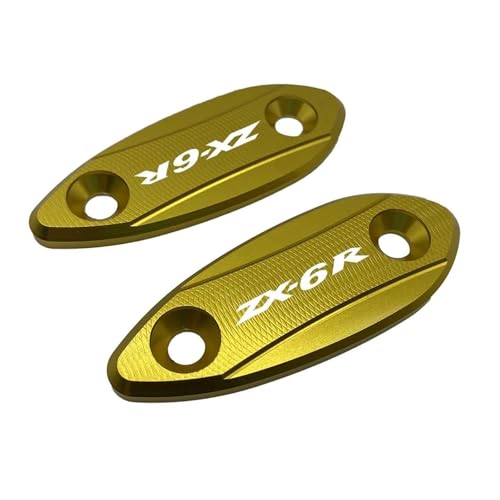 XBMTN Motorrad Rückspiegel Sockel Abdeckung Windschutzscheibe Antriebsspiegel Loch Abdeckung Für Kawasaki ZX6R ZX 6R 2009-2015(Gold) von XBMTN