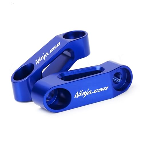 XBMTN Motorrad Rückspiegel Verlängerung Riser Verlängern Adapter Für Kawasaki Ninja 400 Ninja 650 Ninja 400 650(Blue 650) von XBMTN