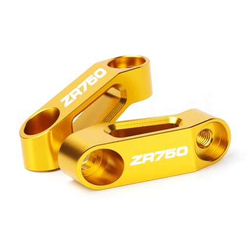 XBMTN Motorrad Rückspiegel Verlängerung Riser Verlängern Adapter Für Kawasaki ZR750 ZR 750(Gold) von XBMTN