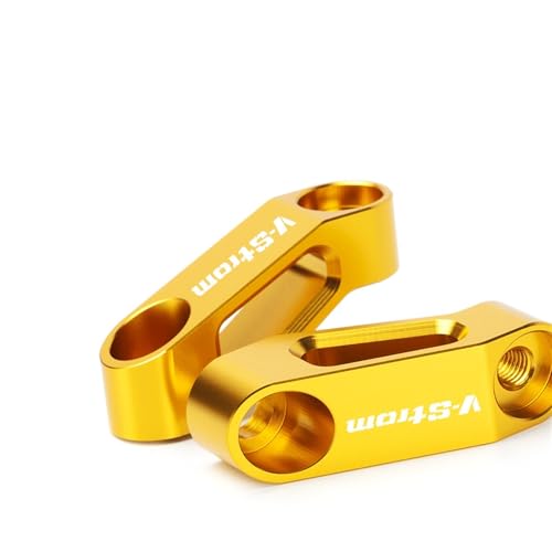 XBMTN Motorrad Rückspiegel Verlängerung Riser Verlängern Adapter Für Suzuki V Strom 650 250 1000 1050 XT DL250 DL650 DL1000 VSTROM(Gold) von XBMTN