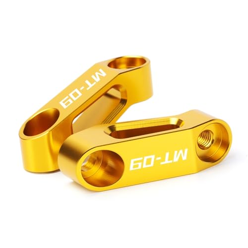 XBMTN Motorrad Rückspiegel Verlängerung Riser Verlängern Adapter Für Yamaha MT01 MT03 MT07 MT09 MT 01 03 07 09(Gold 09) von XBMTN