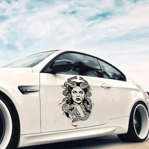 XBQAEWOK Cartoon Medusa Horror Schlange Auto Aufkleber Anime Manga Aufkleber, passend für Motorhaube Stoßstange Tür Seitenkörper Vinyl Dekor von XBQAEWOK