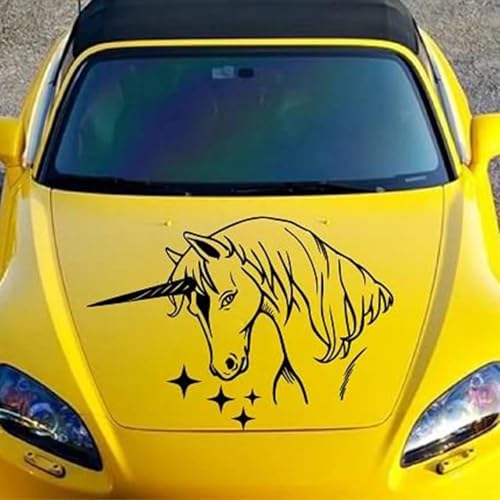 XBQAEWOK Einhorn Pferd Horn Kopf Tier Auto Aufkleber Aufkleber für Motorhaube Tür Stoßstange Auto Fahrzeug Vinyl Dekor von XBQAEWOK