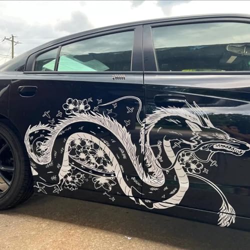 XBQAEWOK Große Anime Drache LKW Auto Aufkleber Aufkleber Motorhaube Tür Karosserie Seite Manga Tier Vinyl für Stoßstange Jeep Ford von XBQAEWOK