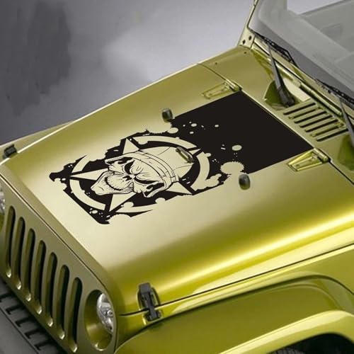 XBQAEWOK Große Armee Star Soldat Schädel Auto Hood Aufkleber Aufkleber, passend für Wrangler und Gladiator Truck Auto Fahrzeug Vinyl Dekor von XBQAEWOK