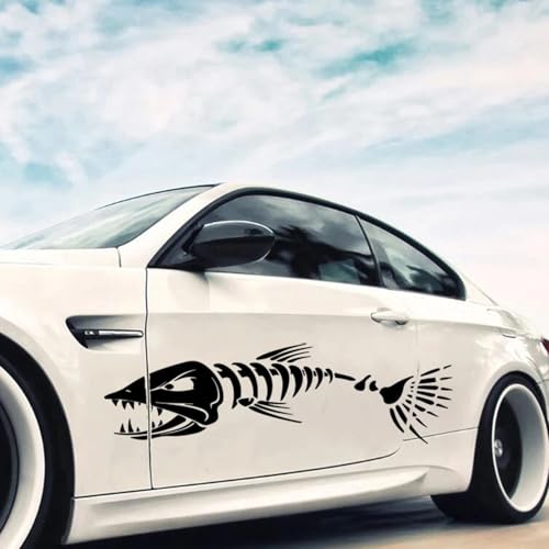 XBQAEWOK Große Fisch Knochen Schädel Auto Aufkleber für Boot Karosserie Aufkleber Styling Motor Motorhaube Dekor Kreuzfahrt Aufkleber Wandbild Vinyl Abdeckungen Autosticker von XBQAEWOK