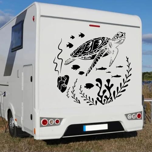 XBQAEWOK Große Schildkröte unter dem Meer LKW Auto Aufkleber Aufkleber Reise Abenteuer für Camping Wohnmobil Wohnmobil Wohnwagen Vinyl Dekor von XBQAEWOK