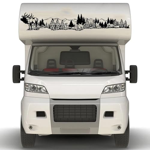 XBQAEWOK Große Tierwelt Elch Szene Berg, Fit Wald Heckklappe LKW Auto Aufkleber Aufkleber Wohnwagen Camping Van Wohnmobil Pickup Vinyl Dekor von XBQAEWOK