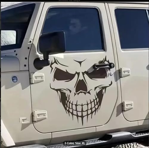 XBQAEWOK Große Totenkopf Auto Aufkleber Motorhaube Schädel Kratzer Auto Fahrzeug Aufkleber Tür Karosserie Seite Offroad Pickup Dekor von XBQAEWOK