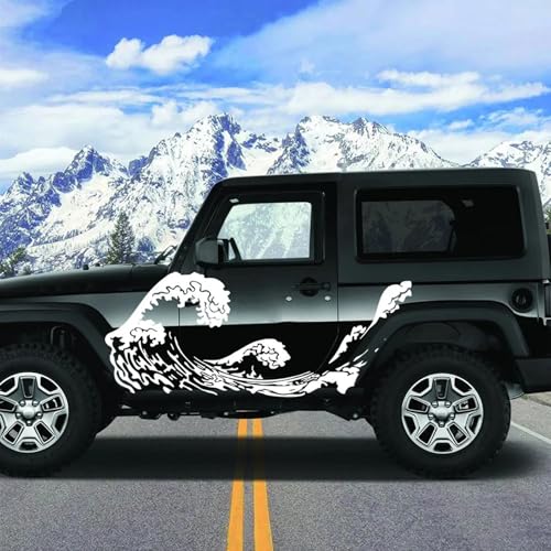 XBQAEWOK Große Wilde Welle Ozean Auto Aufkleber Aufkleber, passend für LKW Auto Tür Körper Seitenstreifen Offroad Jeep Vinyl Dekor von XBQAEWOK