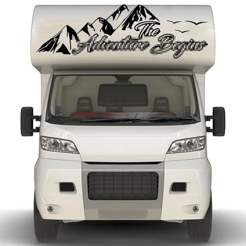 XBQAEWOK Großes Abenteuer Beginnen Berg Vogel Camper Wohnmobil Wohnmobil Auto Aufkleber Aufkleber Reise erkunden Camping Wohnwagen Wohnmobil Vinyl Dekor von XBQAEWOK