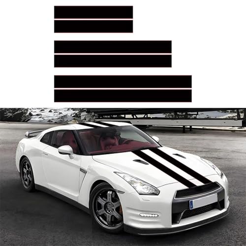 XBQAEWOK Schwarze Haube Racing Karosserie Seite Vinyl Modifizierte Auto Aufkleber Aufkleber Auto Streifen Aufkleber Custom Auto Aufkleber, Passend für Universal von XBQAEWOK